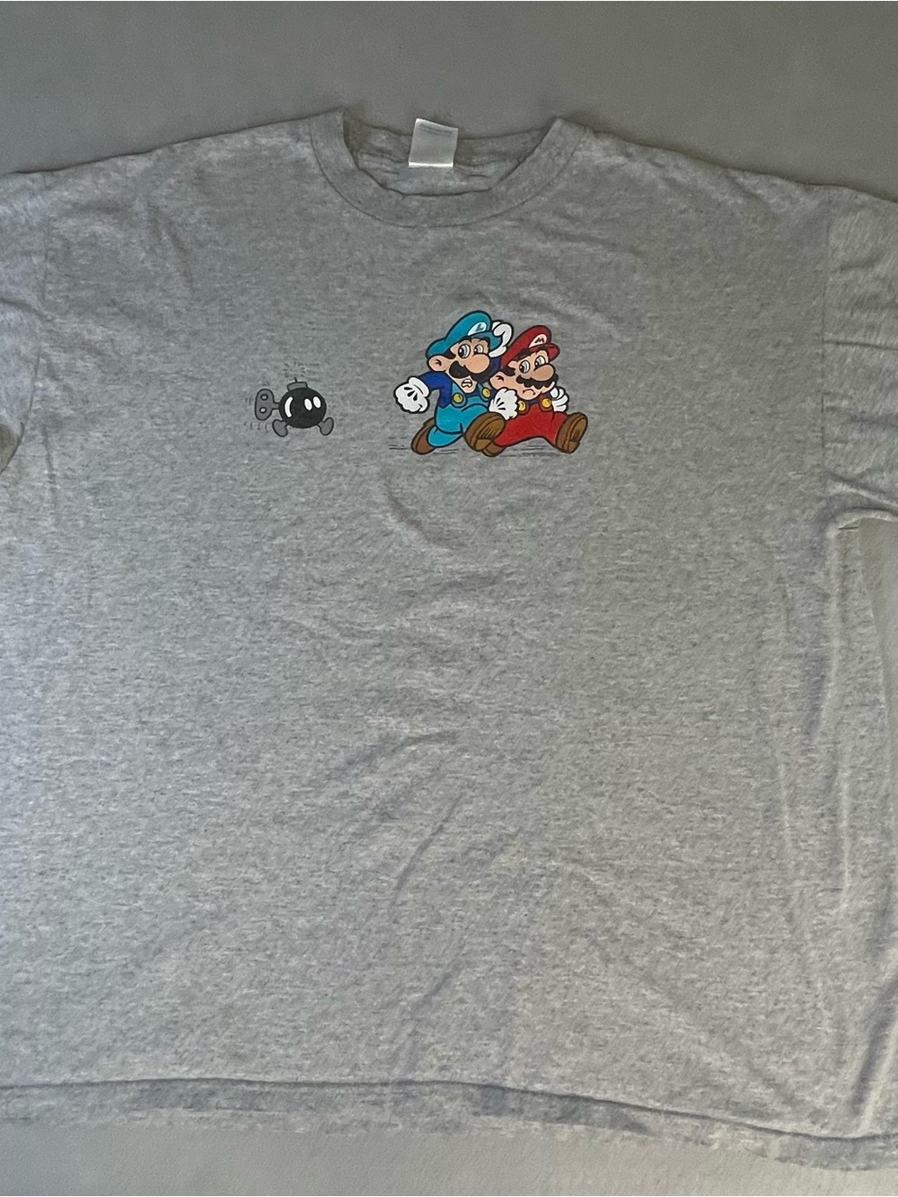 Vintage Y2K Nintendo Super Mario Bros Video Game T Shirt Size XL Gray
